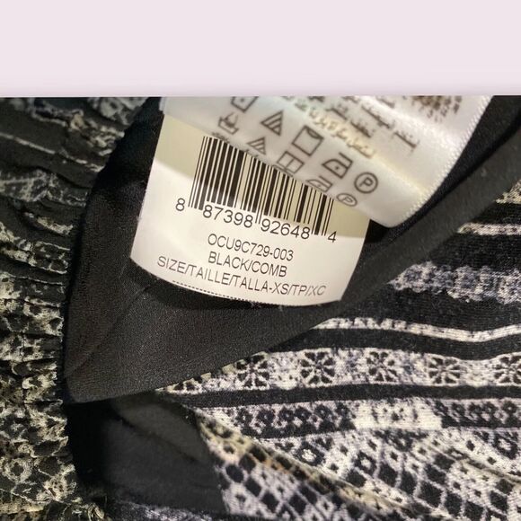 BCBGeneration Sleeveless Wide Leg Jumpsuit Size XS Sheer Black Print Summer Chic - Picture 13 of 13